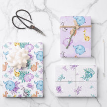 Baby Safari Kinderzimmer Wrapping Paper Sheets Set