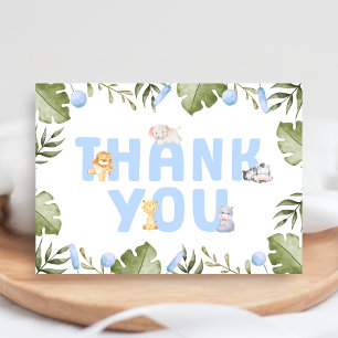 Baby- Safari- Tier- Babyparty Dankeskarte