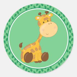 Baby-Safari-Tier-runder Aufkleber der Giraffen- 