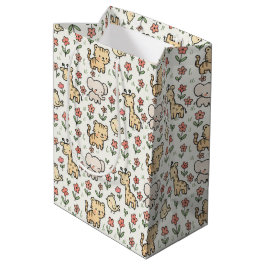 Baby Safari Wildlife mit Doodle-Blume Mittlere Geschenktüte