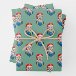 Baby Santa Claus Geschenkpapier Set