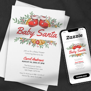 Baby Santa Grünzeug Weihnachts-Baby-Shower Einladung