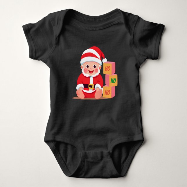 Baby Santa HO-HO-HO Ein Stück Bodysuit Baby Strampler (Vorderseite)