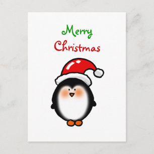 Baby Santa penguin Feiertagspostkarte