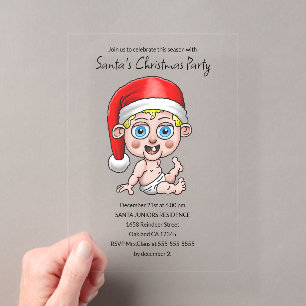 Baby Santas Weihnachtsfeier Acryleinladungen