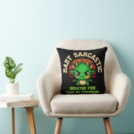 Baby Sarcastic Dragon Breathe Fire  Kissen