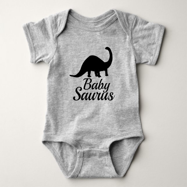 Baby Saurus Brontosaurus-Silhouette Baby Strampler (Vorderseite)