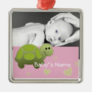 Baby-Schildkröte/Foto Ornament Aus Metall
