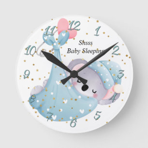 Baby-Schlafuhr mit Baby Koala Runde Wanduhr