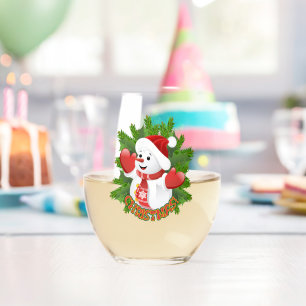 Baby-Schneemann mit Kristall-Schneeflocken-Ornamen Weinglas Ohne Stiel