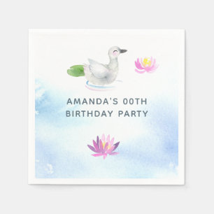 Baby-Schwan-Aquarell-Kindergeburtstagsfeier Serviette