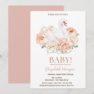 Baby Schwan Hallo Baby Baby Shower  Einladung