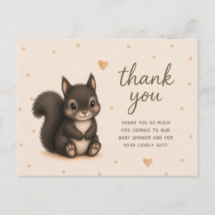Baby-Schwarzes-Eichhörnchen-Baby-Shower-Dankeschön Postkarte