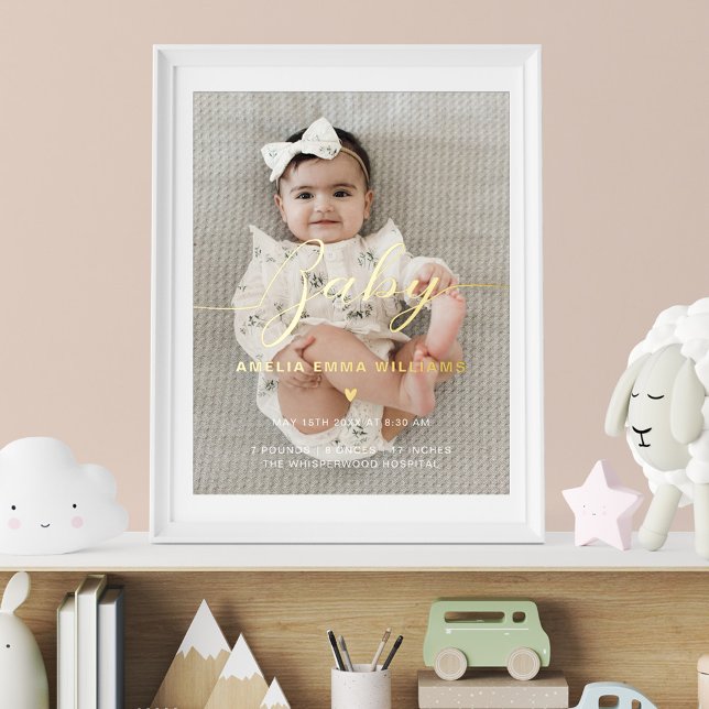Baby Script & Birth Stats für neugeborene Fotos Foliendrucke (Von Creator hochgeladen)