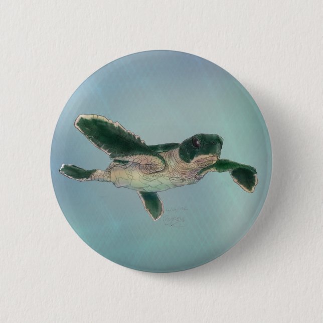 Baby Sea Turtle Button (Vorderseite)