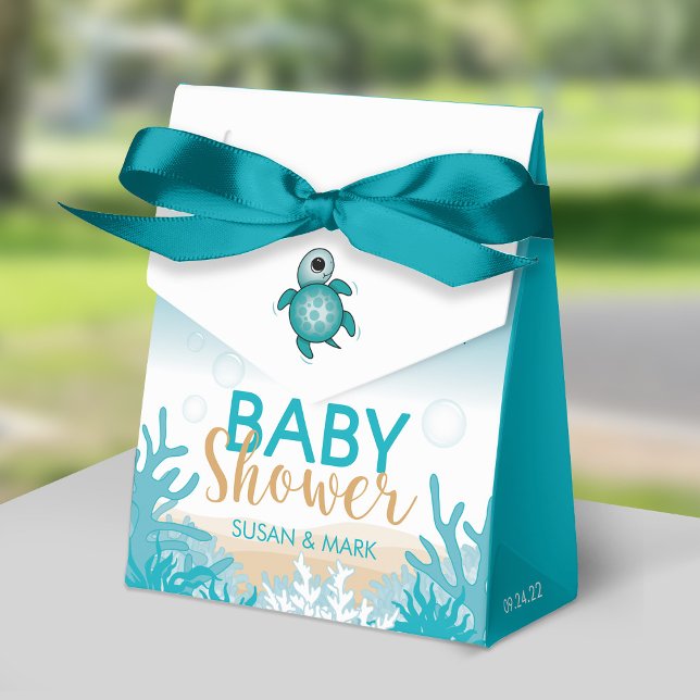 Baby Sea Turtle Theme Baby Showbox Geschenkschachtel (Blue Ribbon is not included)