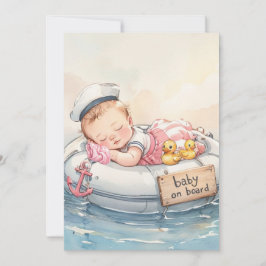 Baby-Seemann Mädchen Digital-Download-Einladung Einladung