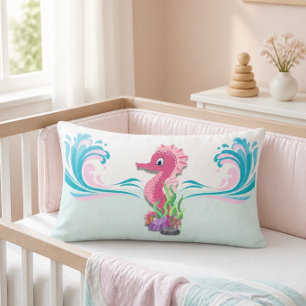 Baby Seepferd   Pink Lumbar Kissen
