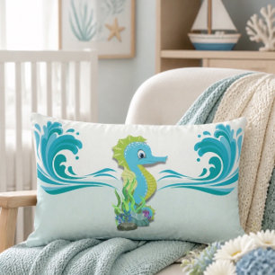 Baby Seepferdchen Blaue Lendenkissen