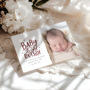 Baby seine Erkältung außerhalb des Fotos Geburtsan Save The Date