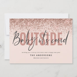 Baby seine gemütliche draußen lustigen Glitzer Wei Feiertagskarte