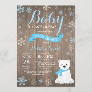 Baby seine kalte Außendusche Einladung