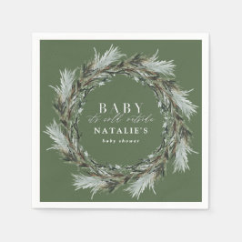 Baby seine kalte Außendusche im Winter. Serviette