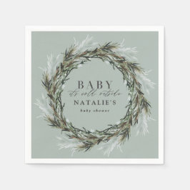 Baby seine kalte Außendusche im Winter. Serviette