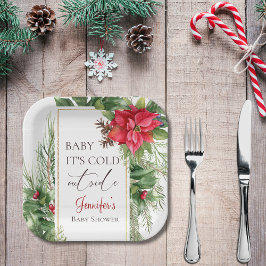 Baby seine kalte Außendusche Pappteller