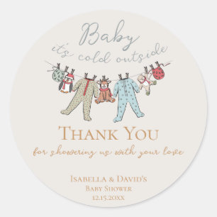 Baby seine kalte Außendusche Runder Aufkleber