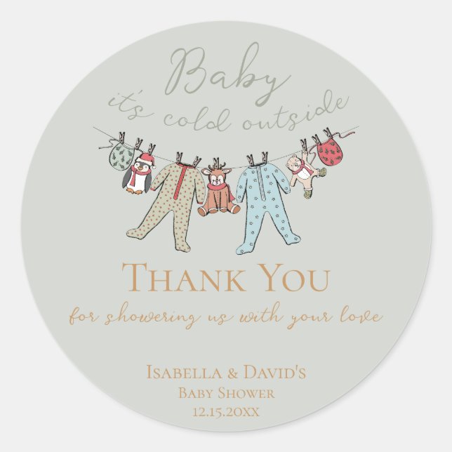 Baby seine kalte Außendusche Runder Aufkleber (Vorderseite)