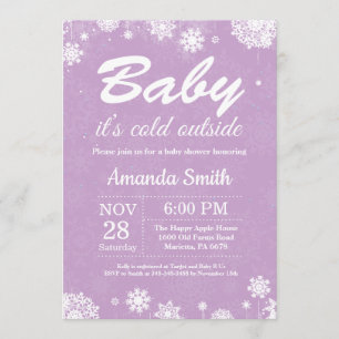 Baby seine kalte äußere Winter-Mädchen-Babyparty Einladung