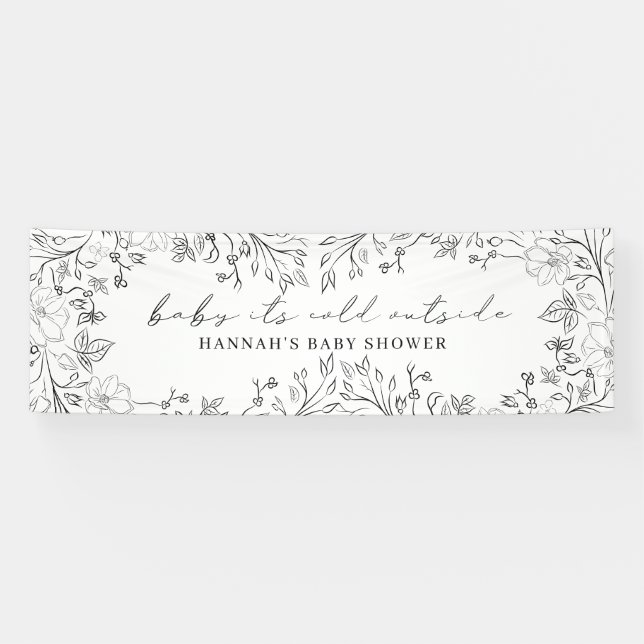Baby seine Kälte außerhalb der Whimsical Floral Li Banner (Horizontal)
