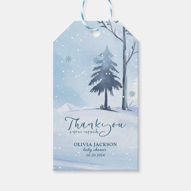 Baby seine kalte draußen im Winter Schneeflocken B Geschenkanhänger (Vorderseite)