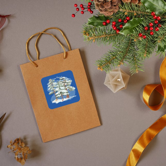 Baby seine Kälte draußen königsblau danke Ihnen Quadratischer Aufkleber (Von Creator hochgeladen)