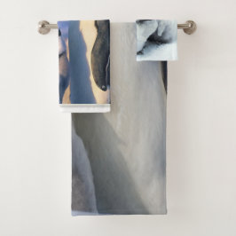 Baby seine Kälte draußen Pinguin Badhandtuch Set