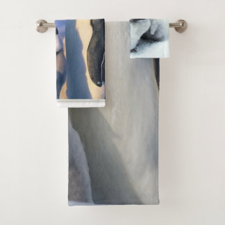 Baby seine Kälte draußen Pinguin Badhandtuch Set