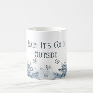 Baby seine Kälte draußen Snowflakes Blau Kaffeetasse