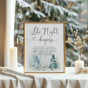 Baby seine Kälte draußen Spätabend Windeln Spiel Poster