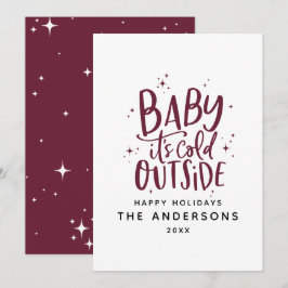 Baby seine kalte draußen typografische Weihnachtsf Save The Date