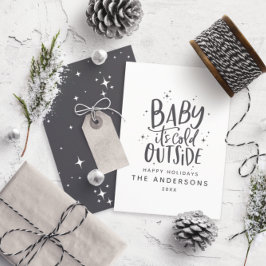 Baby seine kalte draußen typografische Weihnachtsf Save The Date