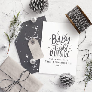 Baby seine kalte draußen typografische Weihnachtsf Save The Date