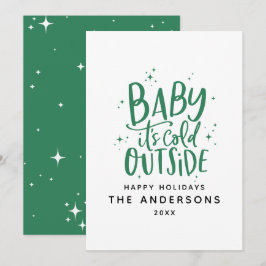 Baby seine kalte draußen typografische Weihnachtsf Save The Date