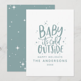 Baby seine kalte draußen typografische Weihnachtsf Save The Date