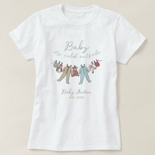 Baby seine kalte Mutter draußen, um eine Frau zu s T-Shirt