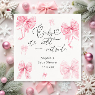 Baby seine kalte Outdoor Winter Pink Bow Babydusch Serviette