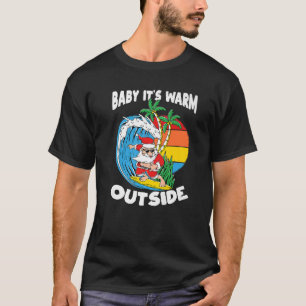 Baby seine warme Außenwelt surfen Weihnachten in J T-Shirt