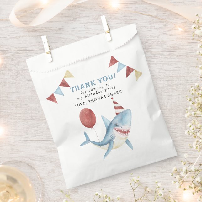 Baby Shark 1. Geburtstag unter dem Meer Vielen Dan Geschenktütchen (Ausgeschnitten)
