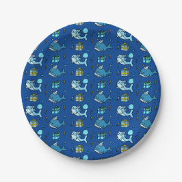 Baby Shark and Whales Personalisiert Boy's Birthda Pappteller