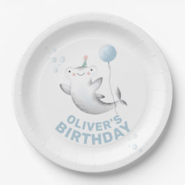Baby Shark Balloon Kid's Birthday Paper Plate Pappteller